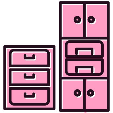 Çekmeceler simgesinin vektör illüstrasyonu 