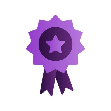 Ödül. Rozetin basit resmedilmiş web simgesi