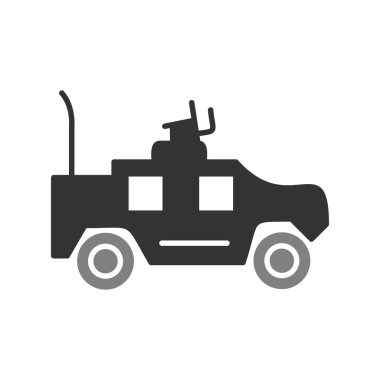 Askeri araç ikon vektörü. İnce çizgi işareti. izole edilmiş sınır sembolü çizimi 