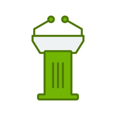 Podyum simgesi vektör logosu illüstrasyonu.  