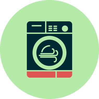 çamaşır makinesi simgesi, vektör illüstrasyonu 