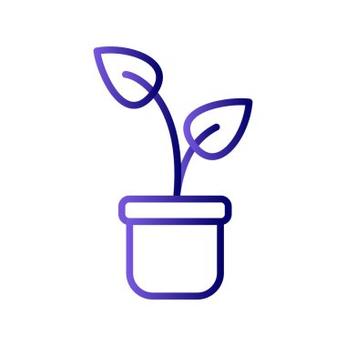 bitki saksısı ikon vektör çizimi tasarımı