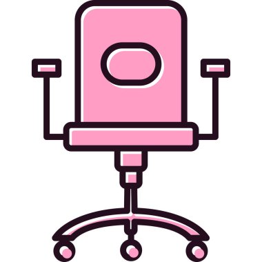 ofis sandalyesi simgesi, vektör illüstrasyonu