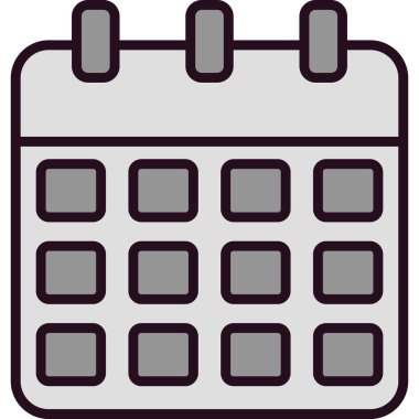 Takvim simgesi, vektör çizimi 