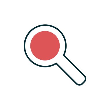 Arama sembolü, büyütme cam çizgi simgesi tasarımı, vektör illüstrasyonu 