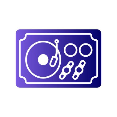 Turntable simgesi, vektör illüstrasyonu