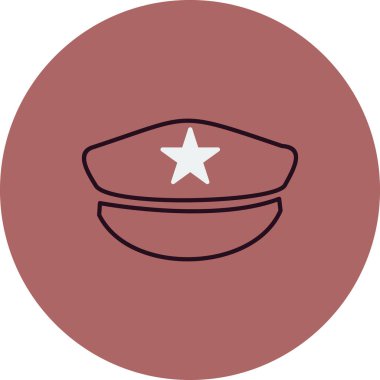 Polis şapkası simgesinin vektör illüstrasyonu