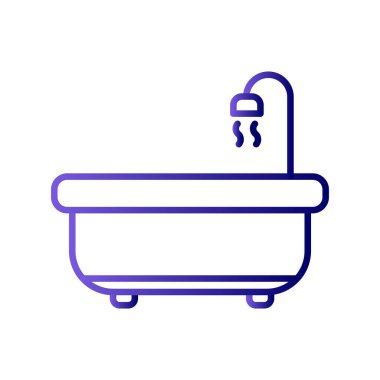 Küvet ikonu vektör illüstrasyonu