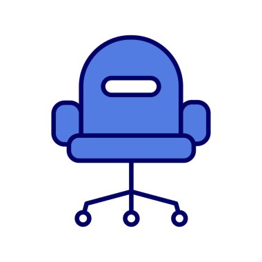 ofis sandalyesi simgesi, vektör illüstrasyonu