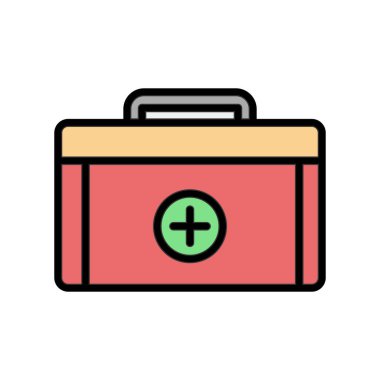 İlk yardım çantası simgesinin vektör illüstrasyonu