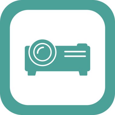 Projektör. Web simgesi basit illüstrasyon