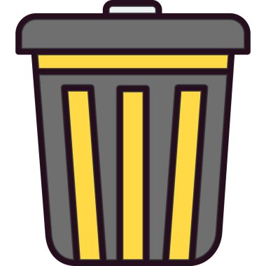 Çöp tenekesi simgesi düz stil. Basit vektör gösterimi  