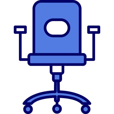 ofis sandalyesi simgesi, vektör illüstrasyonu