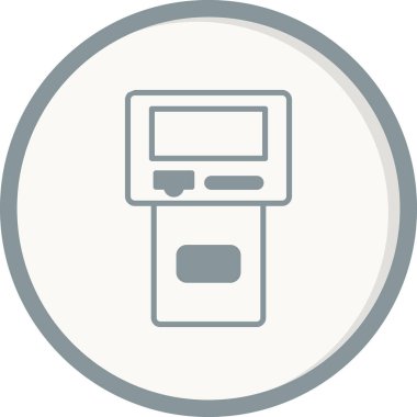 ATM makine kutsal kişilerin resmi, vektör çizim