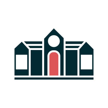 Üniversite kampüs binası ikonunun vektör illüstrasyonu 