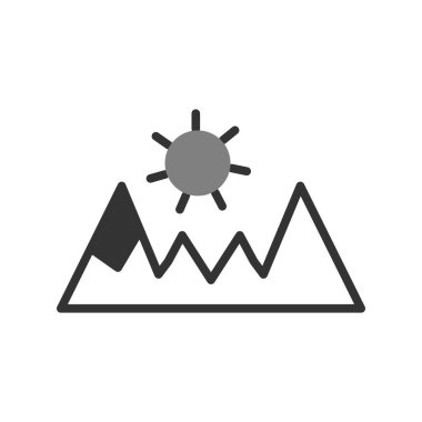 dağ simgesi, vektör illüstrasyonu