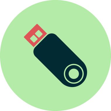 USB flash disk simgesi. USB deposunun basit bir illüstrasyonu