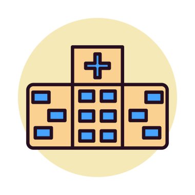 Hastane binası ikon vektör illüstrasyonu