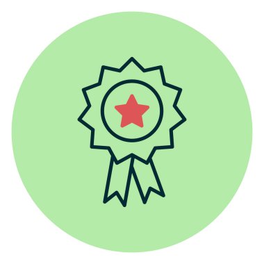 Ödül. Rozetin basit resmedilmiş web simgesi