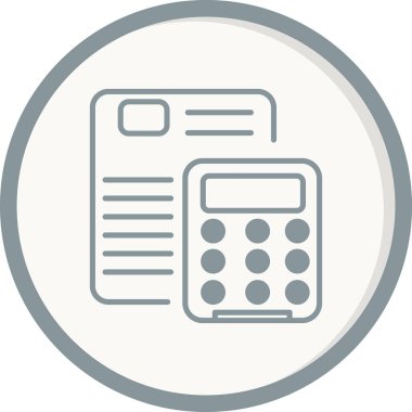 hesap makinesi ve belge web simgesi, basit illüstrasyon 