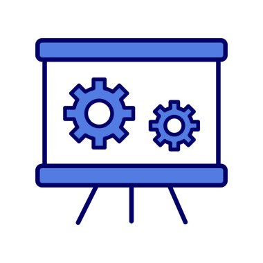 Sunum panosundaki dişlilerin vektör illüstrasyonu