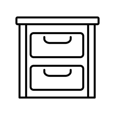 Çekmeceler simgesinin vektör illüstrasyonu 