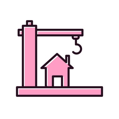 ev ikonu vektörü. İnce çizgi işareti. , emlak sembolü. Vektör illüstrasyonu