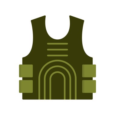 Kurşun geçirmez yelek simgesi, vektör çizimi, vücut zırhı 