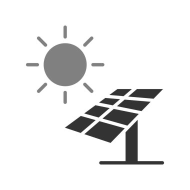 Güneş enerjisi Paneli simgesi. Vektör çizim 