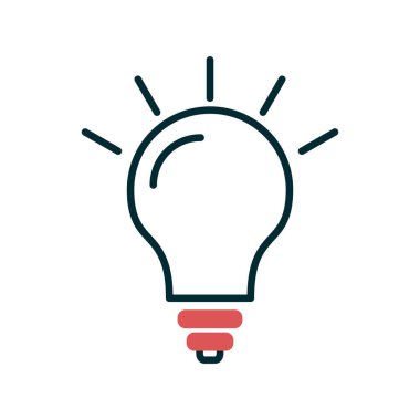 Ampul. Web simgesi basit bir illüstrasyon. fikir sembolü