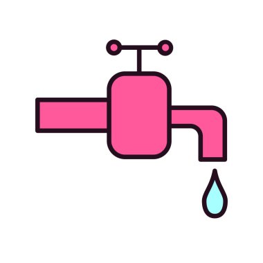 Su musluğu ikonu vektör illüstrasyonu