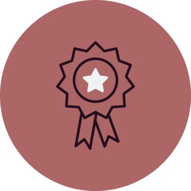 Ödül. Rozetin basit resmedilmiş web simgesi