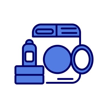 Çamaşır makinesi simgesi, vektör illüstrasyonu