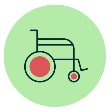 Tekerlekli sandalye simgesi, vektör illüstrasyonu