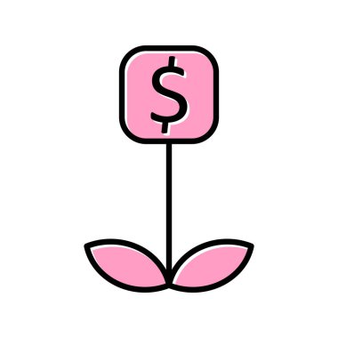 Dolar sembollü yatırım işareti, vektör illüstrasyon tasarımı