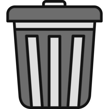 Çöp tenekesi simgesi düz stil. Basit vektör gösterimi  