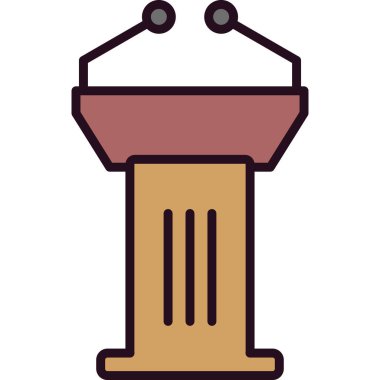 Podyum simgesi vektör logosu illüstrasyonu.  