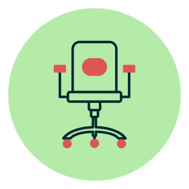 ofis sandalyesi simgesi, vektör illüstrasyonu