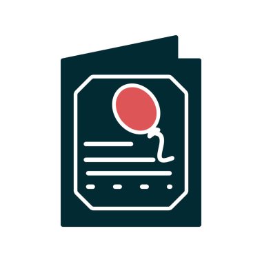 Doğum günü kartı simgesinin vektör illüstrasyonu