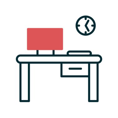 ofis tablosu vektör illüstrasyonu