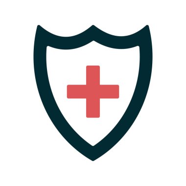 Tıbbi Kalkan ikon vektör çizimi tasarımı