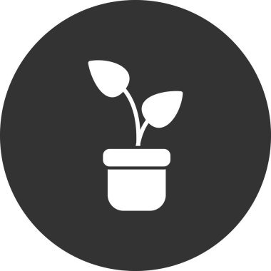 bitki saksısı ikon vektör çizimi tasarımı