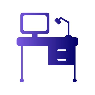 ofis masa simgesi vektör illüstrasyonu