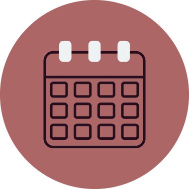 Takvim simgesi, vektör çizimi 