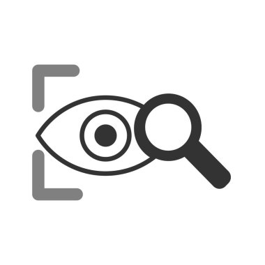 göz ve büyütme cam simgesi, vektör illüstrasyonu ile arama ve görme kavramı