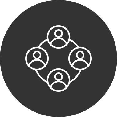 Takım simgesinin vektör çizimi, bir grup insan, takım çalışması