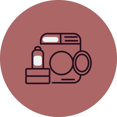 Çamaşır makinesi simgesi, vektör illüstrasyonu