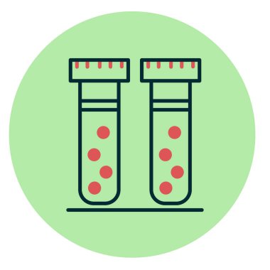 test tüpleri vektör düz renk simgesi 