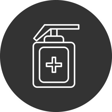 el dezenfektanı ikonu, sağlık hizmeti, düz çizim