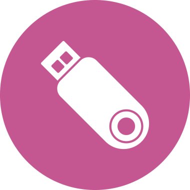 USB flash disk simgesi. USB deposunun basit bir illüstrasyonu